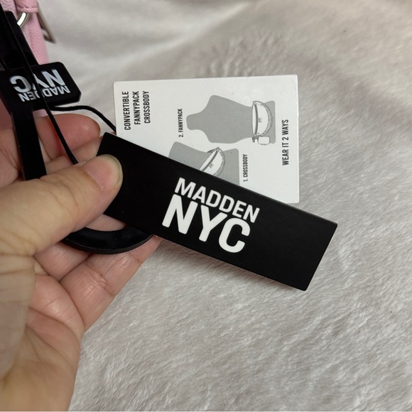 Madden NYC Pink Crossbody Fanny Pack – Pearl & Chain Decoration – New With Tags - Picture 4 of 5